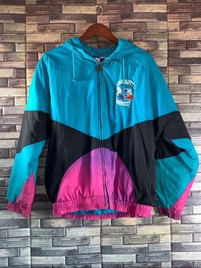Vintage Unisex XL Logo Athletic 90’s Charlotte Hornets Bright NBA Jacket